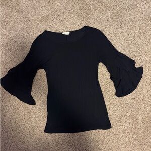 Black shirt with flare sleeves